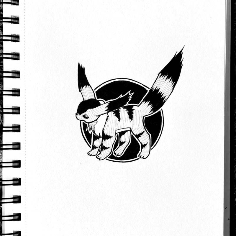 Dessin à l'encre de Teto, l'animal de compagnie de Nausicaa