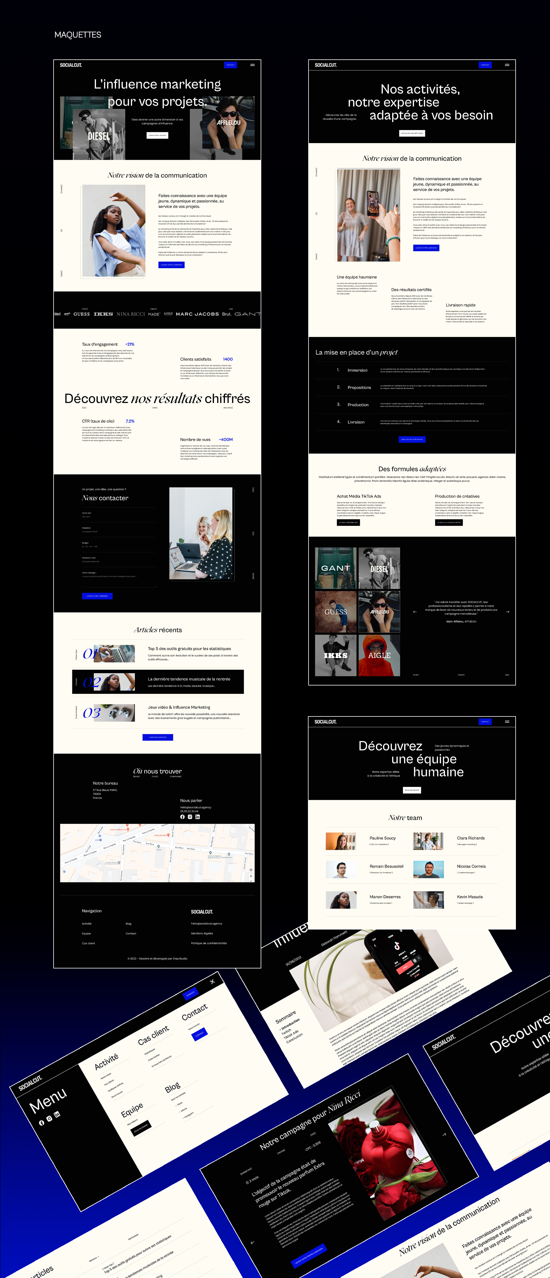 présentation d'un écran sur une des page du visual novel XIII, titre du projet et explications du projet et de son contexte